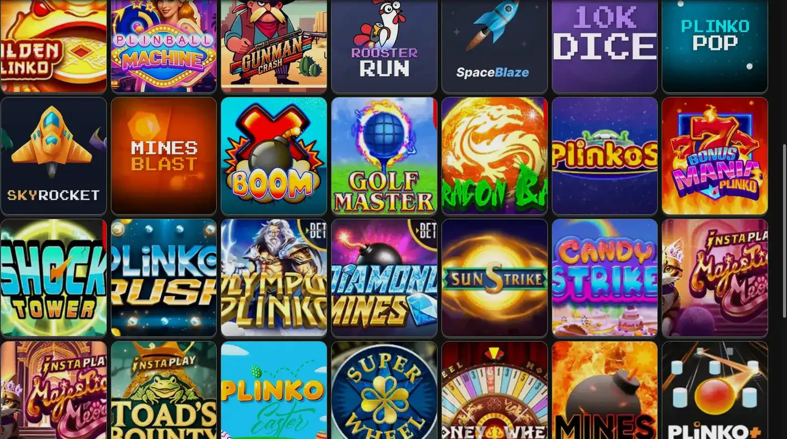 Главный интерфейс казино Сука с игровыми автоматами